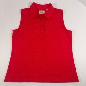NWT EP PRO Sleeveless‎ Polo Womens Medium Red Golf Performance Moisture Wicking